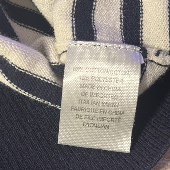 Milly of New York Women’s Boatneck Navy & Cream Striped Sweater Sz Medium Preppy - Picture 7 of 8
